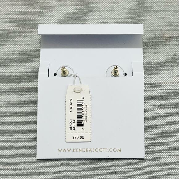 New Kendra Scott Aragon Drop Earrings in Blue Agate - Picture 6 of 7